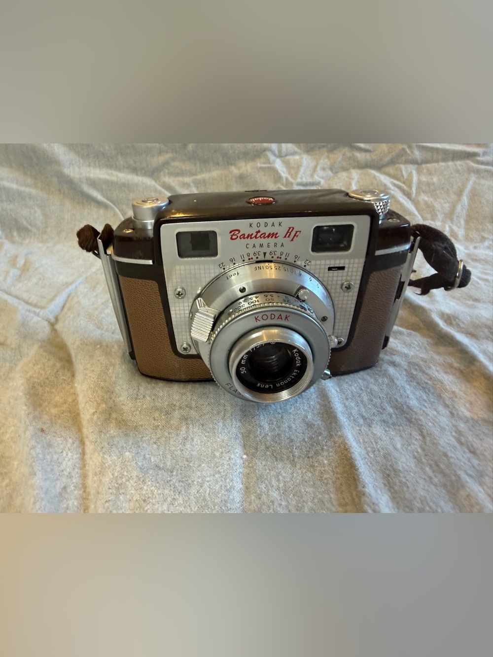 Kodak Bantam RF Camera in Brown and Silver Trim